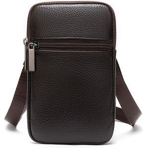 SJZG-Pochette T&eacute;l&eacute;phone Portable Ceinture Cuir Homme, Sacs &Agrave; Bandouli&egrave;re Homme Cuir, Vertical Porte Telephone Ceinture Homme Sacoche Pour Smartphone Pochette Sac Banane Portefeuille Sac Epaule Sac Ba - Neuf