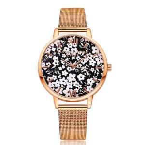 Mode Femmes Quartz Mouvement Montre-Bracelet Bracelet M&eacute;tal Accessoire (Or Rose) - Neuf