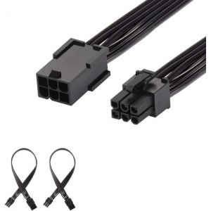 2-Pack 6 Pin PCIe C&acirc;ble de Extension d'alimentation, Durable PCI Express Power Extension Cable, 30cm - Neuf