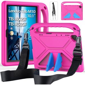 ERYI-Coque Enfant Pour 2018 10.1 Pouces Lenovo Tab M10 (Tb-X605F/X605L/X505F/X605L), Léger Anti-Dérapants Housse Avec Poignée Et Avec Bandoulière, Rose - Neuf