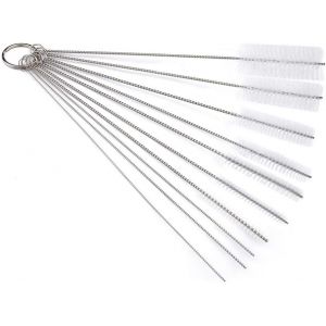 Lot De 10 Brosses De Nettoyage Pour Tubes, Pour Biberons En Verre, Pour Pailles, Bouilloires, Claviers (Blanc) - Neuf