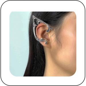 Kal-Boucles D'oreilles Gothiques Fair Elf Cuff Wrap Boucles D'oreilles Clip Oreille Elf Argent Boucles D'oreilles Elf Argent Vintage Cartilage Oreille Wrap Boucles D'oreilles Pour Femmes(Droite) - Neuf