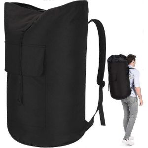 Sac a dos a linge robuste d'une capacite de 115 L, sac robuste pour etudiants, sac de sport vert armee a chargement par le haut avec sangles - Neuf