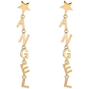Kal-Boucle D'oreille Ange Initiale Pour Femme, Hypoallerg&eacute;nique Or Rose Et Argent Plaqu&eacute; &Eacute;toile Boucles D'oreilles Goutte Bijoux Cadeau Pour Maman, Amis - Neuf