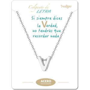 Kal-Collier Initiale En Acier Inoxydable, Collier Femme Avec Pendentif Petite Lettre A-Z - Cadeau Bijoux Pour Anniversaire Mère, Petite Amie Ou Amis, Couleur Argent Et Dorée - Neuf