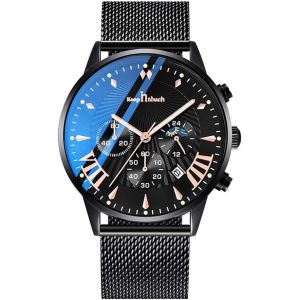 Eryi-Montre Analogique À Quartz Pour Homme Avec Bracelet En Maille D'acier Inoxydable Étanche - Neuf