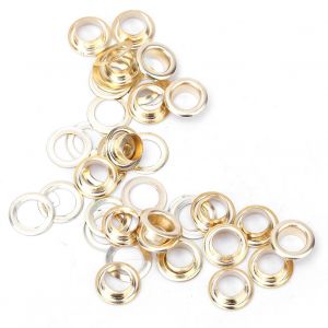 Lot de 100 oillets en laiton pour travaux manuels, accessoires de tricot, antirouille, cuir (dore, 8 mm) - Neuf