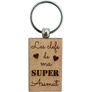 KAL-- Porte-Clés Assistante Maternelle - Cadeau Nourrice Assmat Crèche - Cadeau Nanny Garde Bébé Enfant - Porte Clefs Personnalisé - Cadeau Crèche École Maternelle Primaire Collège Porte Clés - Neuf