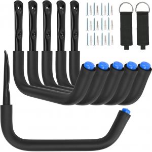 Jexnovashop-Lot De 6 Crochets De Rangement De Garage Robustes De 32 Cm, Support Mural Pour Kayak, Cano&euml;, Planche De Surf, Planche &Agrave; Neige, &Eacute;chelle, Chaises Pliantes, V&eacute;lo Et Outils - Neuf