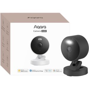 Cam&eacute;ra Int&eacute;rieure/Ext&eacute;rieure G100,2K,HomeKit Secure Video,Vision Nocturne Couleur avec Projecteur,D&eacute;tection IA,Wi-FI 6,Audio Bidirectionnel,IP65,Compatible Alexa,Google Home,Noir - Neuf