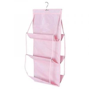 6 poche suspendue fourre-tout portefeuille sac organisateur organisateur Rack de rangement armoire placard cintre 1 pcs rose - Neuf