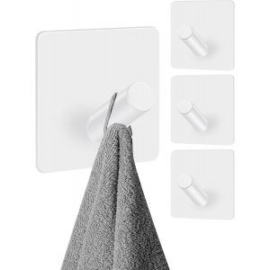 Crochet Adhesif Mural 4 Pi&egrave;Ces, Porte - Accroche Serviette Salle de Bain, Accroche Torchon Cuisine Autocollant Acier Inox pour Cuisine, Couloir (Noir) - Neuf