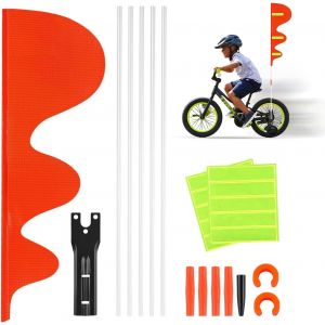 Kal-1 Pièces Drapeau Velo Fanion De Sécurité Fanion Velo Drapeau Vélo Fanion Velo Enfant Fanion De Vélo Drapeaux De Sécurité De Vélo Hauteur Réglable Fanion De Vélo Pour Remorque Vélo Kart - Neuf