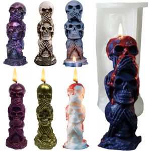 Poup&eacute;es D'horreur 3d, Moules &Agrave; Bougies, Halloween, Poup&eacute;e Maudite, Moules &Agrave; Bougies En Silicone Pour La Fabrication De Bougies, Bricolage, R&eacute;sine &Eacute;poxy, Aromath&eacute;rapie Faite &Agrave; La Main, Pl&acirc;tre - Neuf