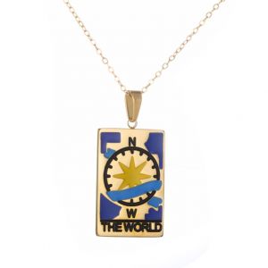 Collier Meilleur 14k Or Color&eacute; Gouttes D'huile Tarot Carr&eacute; Pour Femmes - Neuf