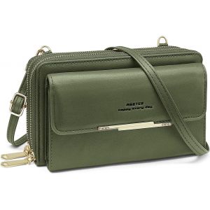 RFCBC-Sac Téléphone Portable Femme RFID Blocage Portefeuille Femmes Petit Sac Bandoulière Grande Capacite Porte Monnaie Femme en Cuir Pochette Telephone Portable avec Porte-Cartes etBandoulière - Neuf