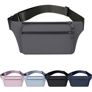 SJZG-Sac Banane Femme Bandouli&egrave;re En Velours C&ocirc;tel&eacute;, Sac Banane Tendance Avec Sangle R&eacute;glable, Id&eacute;al Pour Un Usage Quotidien, Les Voyages, La Randonn&eacute;e Et Le Sport (B-Gris) - Neuf