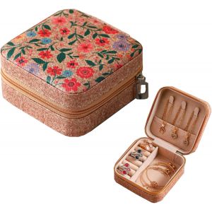 Petite Bo&icirc;te &Agrave; Bijoux Pour Femme, Bo&icirc;te &Agrave; Bijoux Adapt&eacute;e Aux Femmes, Bo&icirc;te &Agrave; Bijoux R&eacute;tro, Bo&icirc;te &Agrave; Bijoux Collier, Bo&icirc;te &Agrave; Bijoux, Bague, Boucles D'oreilles (Orange Rose) - Neuf