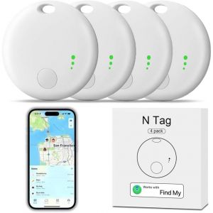 KAL-Localisateurs D'Objets 4-Pack, Smart Finder Tag Traceur Ios Uniquement, Mini Traqueur Bluetooth Localisateur Pour Clés Voiture Chien Chat Enfant, Tracker Tag De Batterie Remplaçable - Neuf