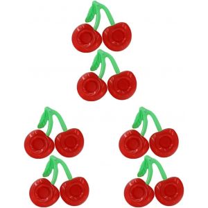 Cap-Lot De 6 Porte-Gobelets Gonflables Pour Jouets De Piscine - Porte-Gobelets Gonflables Pour Piscine - Porte-Gobelet Pour La Piscine - Double Bouche - Rouge Cerise - Neuf