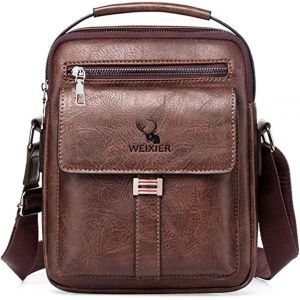 TIANYI-Sacoche Homme Sacs à Bandoulière Vintage Cuir Petite Shoulder Bag Crossbody Business pour Voyage, Randonnée et Travailler (Brun 3) - Neuf