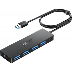 Hub USB 3.0 avec 4 Ports USB 3.0, Adaptateur Multiport USB pour PC, MacBook Air, Mac Pro/Mini, iMac, Surface Pro, XPS, PS4, Disque Dur Mobile, cl&eacute;s USB et Plus (120cm) - Neuf