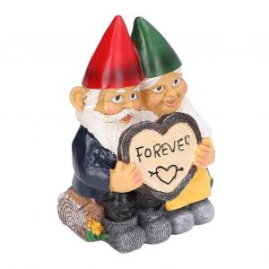 Résine Jardin Nain Couple Statues Figurine pour Décoration Intérieure Ornements - Neuf