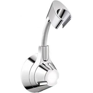 KAL-Support De Pomme De Douche, Support De Tige De Douche Réglable, Support Pommeau De Douche Réglable, Support De Pomme De Douche Murale, Support De Pomme De Douche Sans Perçage (Silber306) - Neuf