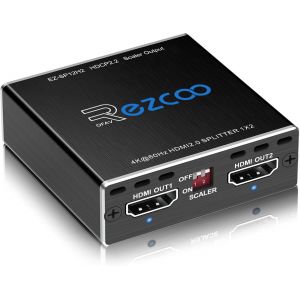 4K 60Hz Splitter HDMI 1 entr&eacute;e 2 Sorties 1080P 120Hz HDCP HDR 18Gbps UHD Dolby Vision Atmos EDID Scaler 4K 1080P R&eacute;partiteur HDMI pour PS5, SkyQ, Xbox, Fire Stick, BluRay, Apple TV, Projecteur. - Neuf