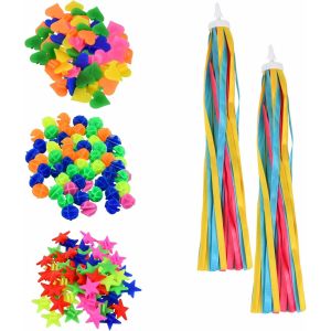 Ensemble D'accessoires De Vélo Pour Enfants, Banderoles De Guidon, Glands Colorés, Décorations De Guidon De Scooter, Perles De Rayons Colorées, Convient À La Décoration De Vélo Pour Garçons Et Filles - Neuf