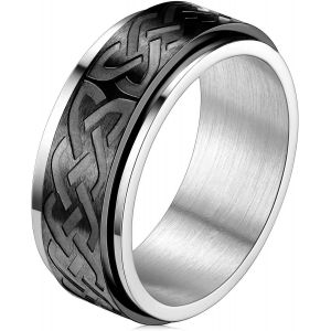 Trahoo-Bague Tournante Homme Acier Inoxydable,Bagues Celtique/Etoile De David/Religieux,Bijoux Anneau Anti Stress Taille 54-66.5,Unique Cadeau Anniversaire Pour Hommes Garçons - Neuf