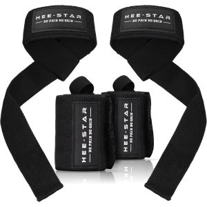 Bande Poignet + Sangle De Tirage Musculation-Ensemble No Pain No Gain Pour La Salle De Sport-Protege Poignet Et Lifting Straps-Accessoires Musculation - Neuf