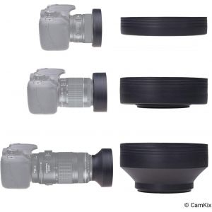 77Mm 2 Pare-Soleil Pour Lentilles: Tulipe + Caoutchouc U2013 1 Bouchon D'Objectif U2013 R&eacute;duit Les Reflets Des Lentilles U2013 Prot&egrave;ge Contre La Lumi&egrave;re De Soleil Excessive Pour Des Photo[Z31] - Neuf