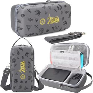Étui pour Nintendo Switch et OLED-Support Intégré-Grand Sac de Transport pour Bloc d'Alimentation,Manette Pro,Jeux et Accessoires - Neuf