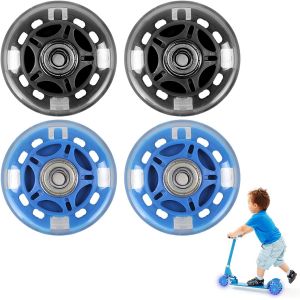 4 Pi&egrave;ces Roues De Scooter Lumineuses, Roues De Trottinette, Roue Trottinette Freestyle, 80mm Scooter Replacement Wheels, Roues De - Neuf
