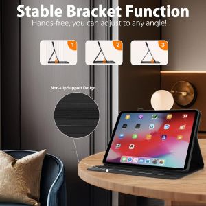 Coque Pour Samsung Galaxy Tab A 10,1 Pouces 2016 (T580 / T585, Pas Pour Le Mod&egrave;le 2019) - &Eacute;tui Housse De Protection Cuir Pu Avec Fonction Support/Portefeuille Coque Tablette (Noir) - Neuf