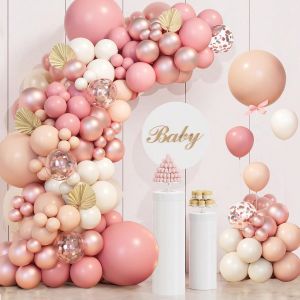 AYUHR-Kit Arche Ballon Rose et Violet,180 Ballons Avec Autocollants Papillons Pastel, Décor de fête Prénatale, Ballons violet Rose pour Fête d'anniversaire de Fille, Baby Shower, Douche de Bébé, Fian - Neuf