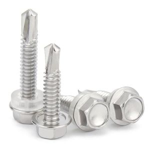 CHECARZHN--NO1-Lot De 50 Vis À Tôle Trapézoïdale À Tête Hexagonale Avec Joint M5,5 X 38 Mm Pour L'Industrie, L'Acier, Le Bois, Etc - Neuf