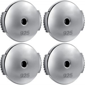 Kalanka-18k Blanc Or Plaqu&eacute; Fermoirs Boucles D'oreilles 925 Argent Sterling Pour Femmes Fermoir Boucle D'oreille Dos R&eacute;glable Ascenseurs - Neuf