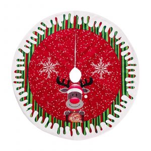 Guirlande de c&egrave;dre rouge, nouvelles d&eacute;corations de No&euml;l, jupe de sapin ray&eacute;e rouge et blanche en forme de cerf des neiges, d&eacute;corations pour sapin de No&euml;l, 80 cm / 31,5 pouces - Neuf