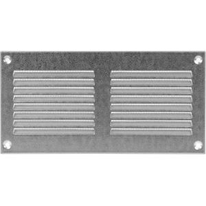 Grille d'aération galvanisée de 20 x 10 cm - Grille d'aération de retour en acier - pour plafond et parois latérales - avec moustiquaire de protection contre les insectes (200 x 100 mm, galvanisé) - Neuf