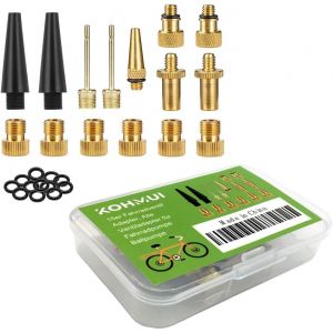 KAL-Adaptateur De Valve De Vélo, Kit De Valve De Vélo De Qualité Supérieure, Tous Les Adaptateurs De Valve Sv Av Dv Dunlop Valve De Voiture Valve Sclaverand Avec Bague D'Étanchéité Pour Compresseur - Neuf