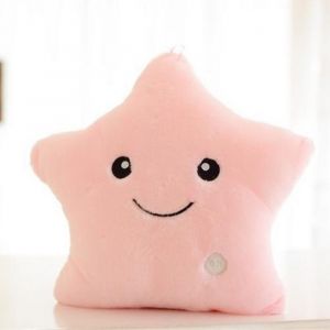 (22x24cm(Rose)) Creative Star Oreiller Twinkle Lumière De Nuit De Led En Peluche En Peluche Coussin Enfants Filles Garçons Enfants Des Amis De Cadeau D'anniversaire Canapé-Lit Oreiller - Neuf