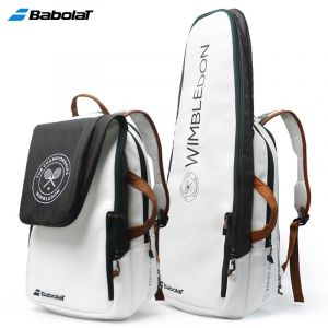 Babolat-Sac à dos pour raquettes de tennis,compartiment pour chaussures séparées,sac de plage,Wimbledon PURE WIM,3 raquettes - Type white gray - Neuf