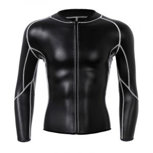 Veste En Cuir Avec Poches Pour Hommes,Pantalon En Cuir,Modelant Le Corps,Entraîneur De Taille,Culotte De Contrôle Taille Haute,Chemise En Cuir De Fitness - Neuf