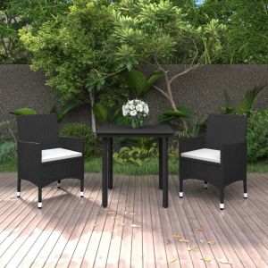 Prolenta Premium - Ensemble &Agrave; Manger De Jardin Coussins 3 Pcs R&eacute;sine Tress&eacute;e Verre - Neuf