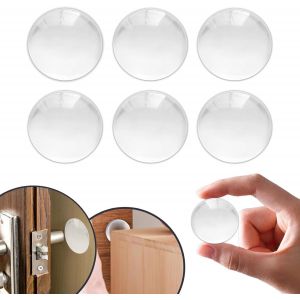 LETNERNY-Butée De Porte Murale Transparente En Caoutchouc, Lot De 6 Butées De Porte, Kit De Protection Murale Élastique Autocollant, Convient Pour Panneaux En Bois, Verre, Murs, Salles De Bains, - Neuf