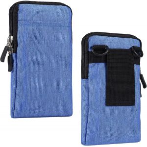 KALANKA-Sac Messenger pour Téléphone Portable, Sac Téléphone Ceinture Homme, Multi Poches Portefeuille Téléphone Sac de Taille zippée Étui Sac Housse de Transport Clip Coque Sac Banane Pochette Poche - Neuf