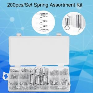 Kit d'assortiment de ressorts d'extension et de compression,200 pièces en 20 tailles avec boîte de rangement - Neuf