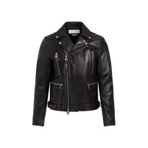 Veste De Motard En Cuir D&Apos;Agneau Noir Pour Homme Alexander Mcqueen - Neuf
